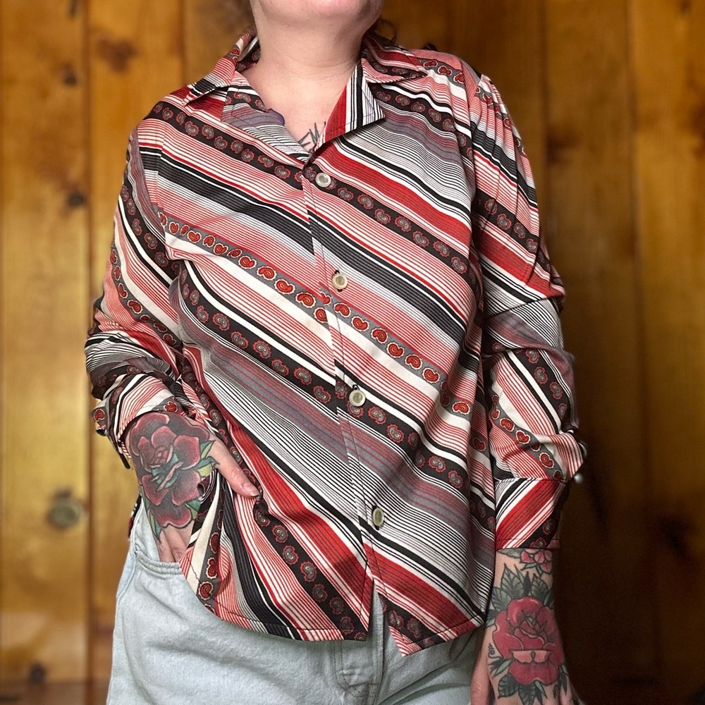 Vintage Stripes & Paisley Blouse